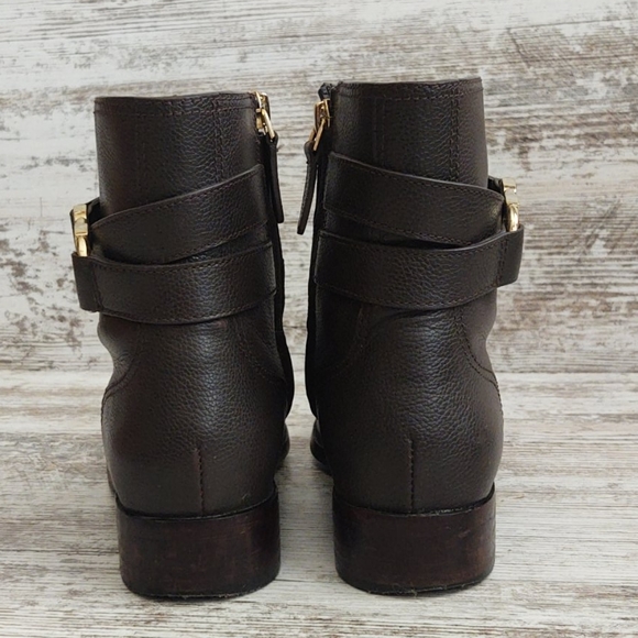 🟩Tory Burch Brown Leather Gemini Bootie - Picture 8 of 13